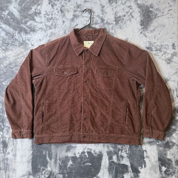 L.L. Bean Men's Corduroy Long Sleeve Coat Size XX-Large Double Pocket Collard - Picture 1 of 7